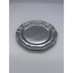 Vintage Wilton Columbia PA Pewter RWP 7" Scalloped Edge Plate